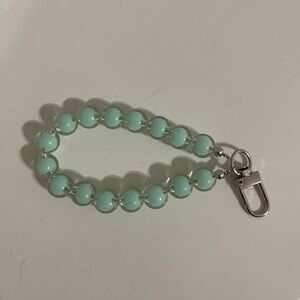 Mint Green Beaded Keychain Bracelet